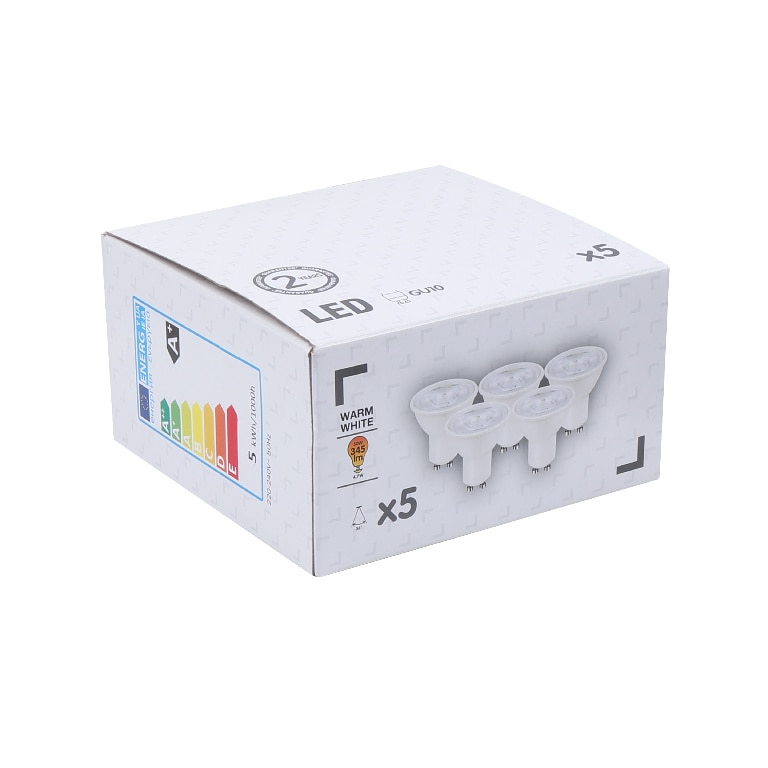 Set 5 becuri LED, 50W, 345lm, lumina calda