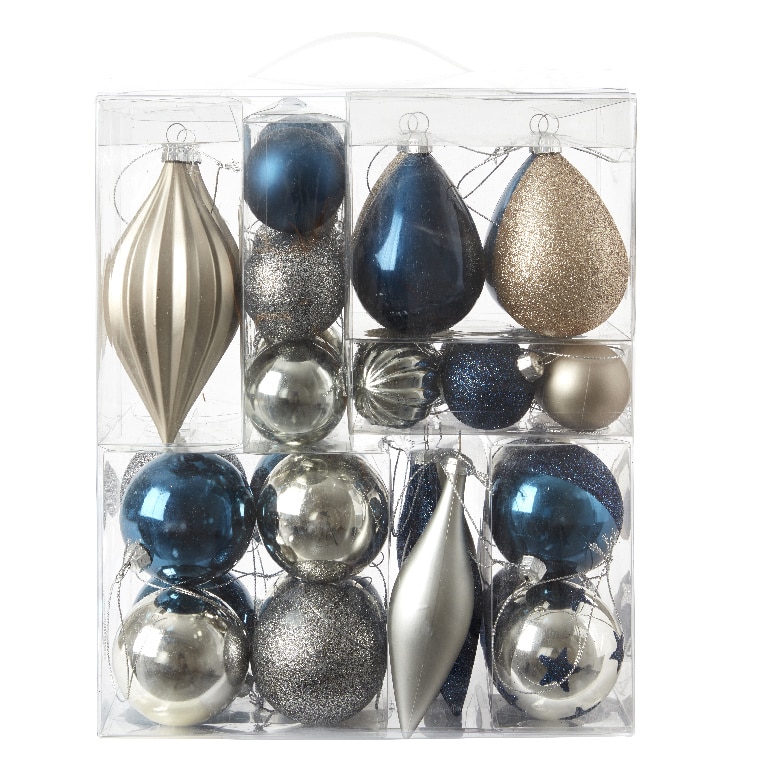 Set globuri de Craciun Harmony, 40 bucati, multicolor