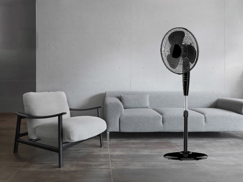 Ventilator cu picior, 55 W, 40 cm, negru  GoodHome