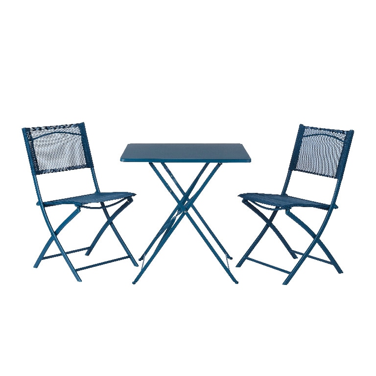 Masa de gradina pliabila, otel, albastru, patrata, 2 persoane, 70 x 70 x 71 cm • GoodHome saba