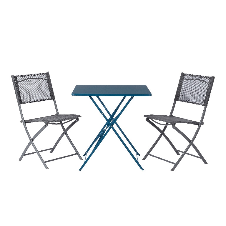 Masa de gradina pliabila, otel, albastru, patrata, 2 persoane, 70 x 70 x 71 cm • GoodHome saba