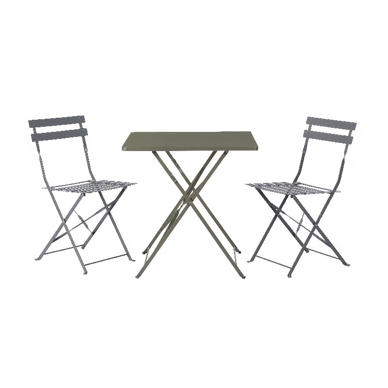 Masa de gradina pliabila, otel, verde, patrata, 2 persoane, 70 x 70 x 71 cm • GoodHome saba