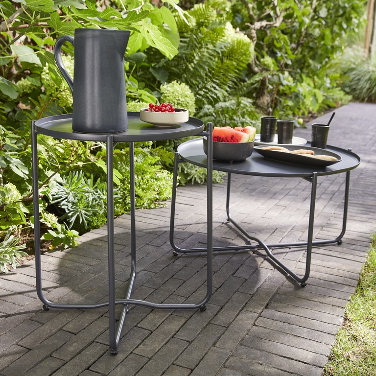 Masa de cafea, otel, negru, rotunda, 2 persoane, 40 x 51 cm  GoodHome nova