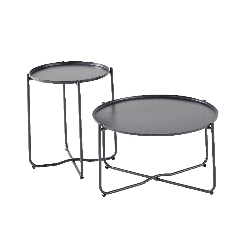 Masa de cafea, otel, negru, rotunda, 2 persoane, 40 x 51 cm  GoodHome nova