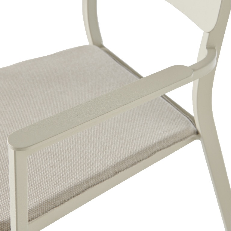 Scaun de gradina si terasa GoodHome Santorin, crem, metalic, 57 x 80.8 x 57.1 cm, perna inclusa