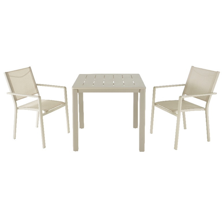 Masa de gradina, aluminiu, bej, patrata, 4 persoane, 80 x 80 x 75 cm • GoodHome santorin