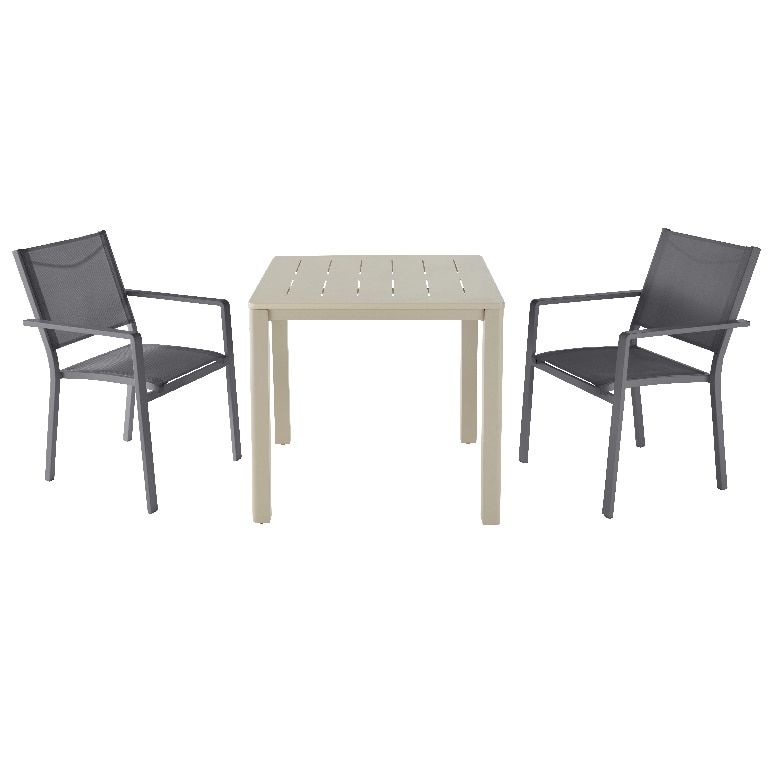 Masa de gradina, aluminiu, bej, patrata, 4 persoane, 80 x 80 x 75 cm • GoodHome santorin