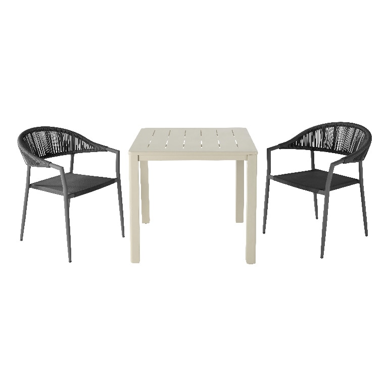 Masa de gradina, aluminiu, bej, patrata, 4 persoane, 80 x 80 x 75 cm • GoodHome santorin