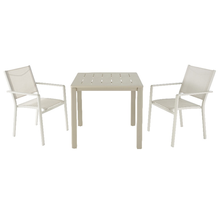 Masa de gradina, aluminiu, bej, patrata, 4 persoane, 80 x 80 x 75 cm • GoodHome santorin