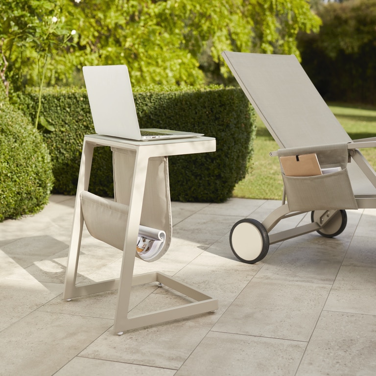 Sezlong de gradina, gri, 189 x 70 x 90 cm  GoodHome Santorin