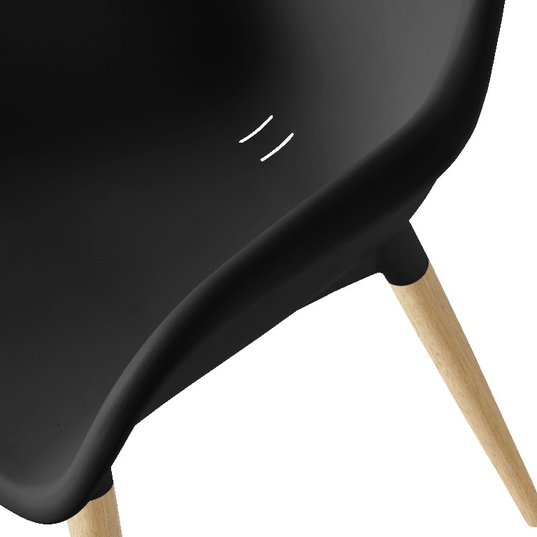 Scaun de gradina si terasa GoodHome Kiwee, negru, plastic, 58 x 84 x 61 cm