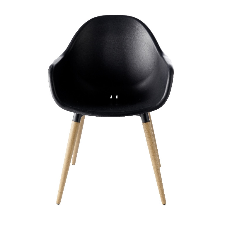 Scaun de gradina si terasa GoodHome Kiwee, negru, plastic, 58 x 84 x 61 cm