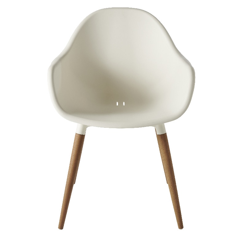 Scaun de gradina si terasa GoodHome Kiwee, alb, plastic, 58 x 84 x 61 cm