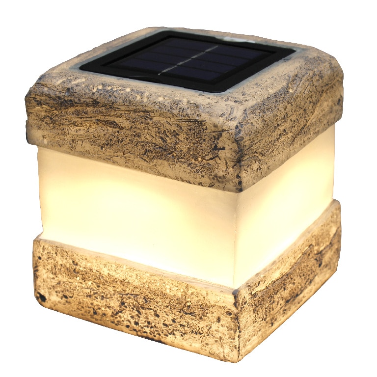 Lampa solara LED, patrata, rasina poliuretanica, gri, 1 bucata, 0.11 W