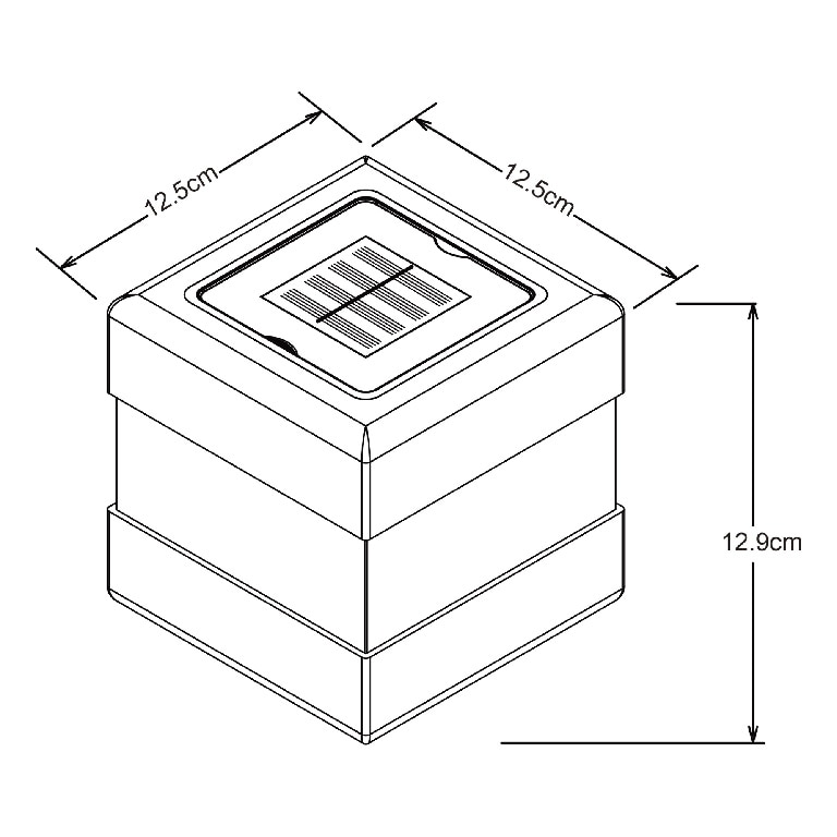 Lampa solara LED, patrata, rasina poliuretanica, gri, 1 bucata, 0.11 W