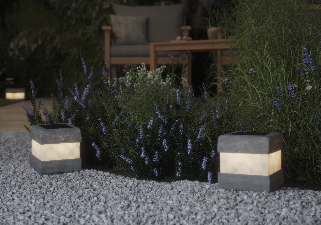 Lampa solara LED, patrata, rasina poliuretanica, gri, 1 bucata, 0.11 W