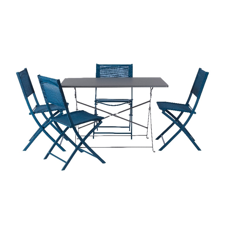 Masa de gradina pliabila, otel, gri, dreptunghiulara, 4 persoane, 110 x 70 x 71 cm • GoodHome saba