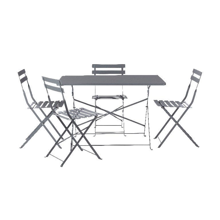 Masa de gradina pliabila, otel, gri, dreptunghiulara, 4 persoane, 110 x 70 x 71 cm • GoodHome saba