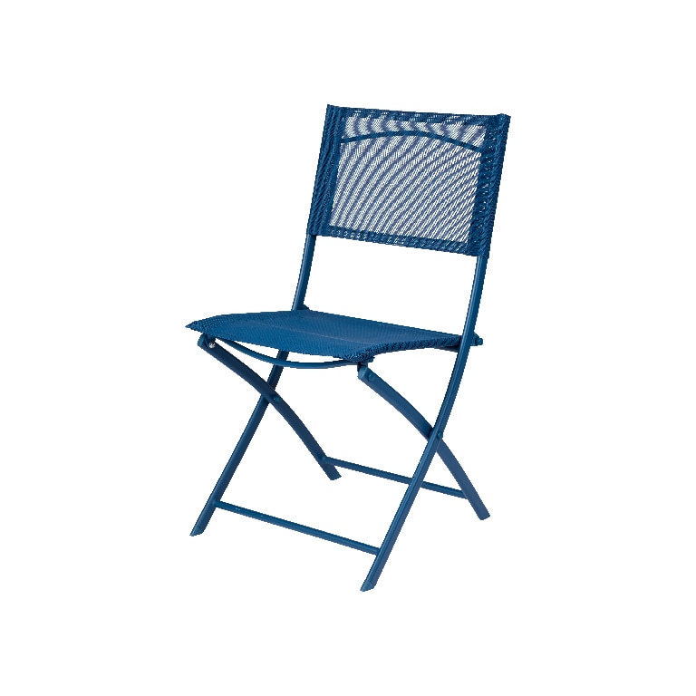 Scaun de gradina, pliabil, albastru, poliester/otel, 50 x 46.5 x 84.5 cm • GoodHome Saba