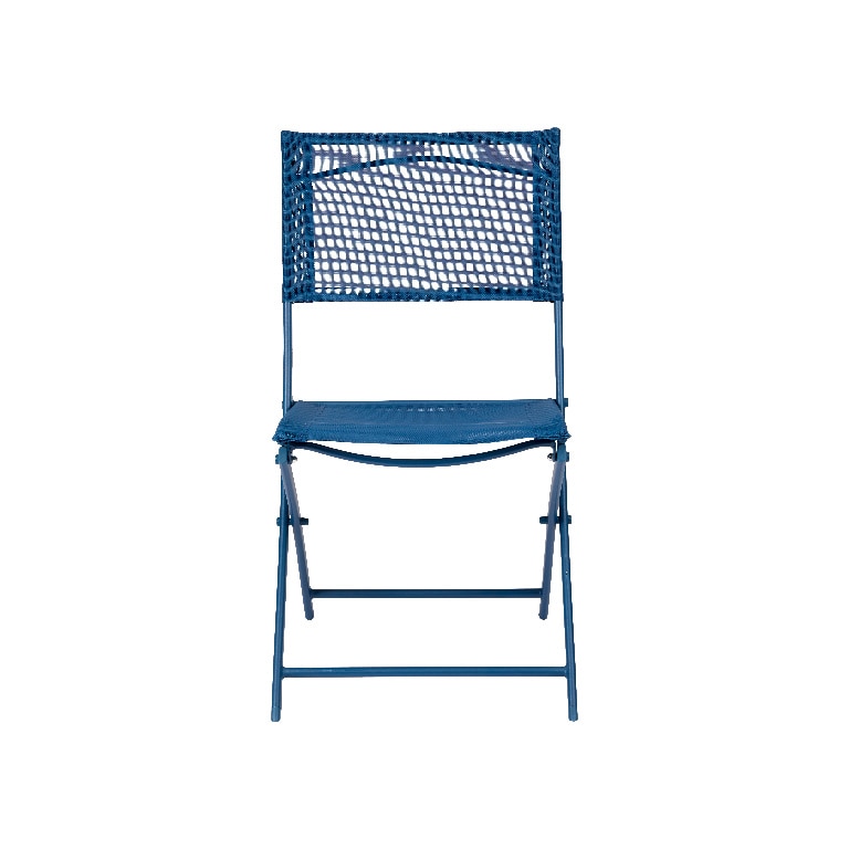 Scaun de gradina, pliabil, albastru, poliester/otel, 50 x 46.5 x 84.5 cm • GoodHome Saba