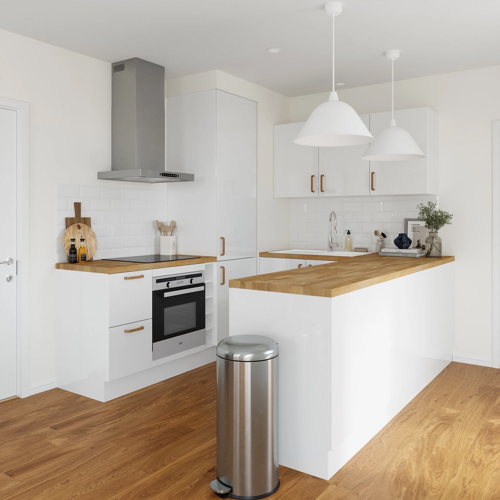 Panou lateral hota GOODHOME Garcinia, 36 x 32 cm, alb lucios