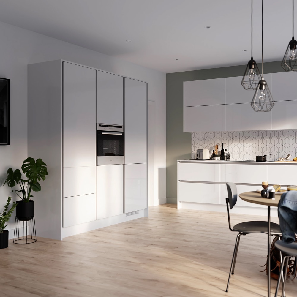 Panou lateral hota GOODHOME Garcinia, 36 x 32 cm, alb lucios