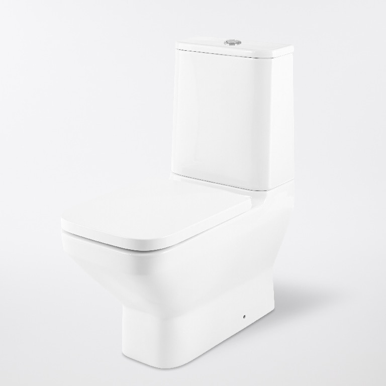 Set WC si rezervor, patrat, alb, portelan, diamentru 10, 2 cm, 3/6 L • GoodHome