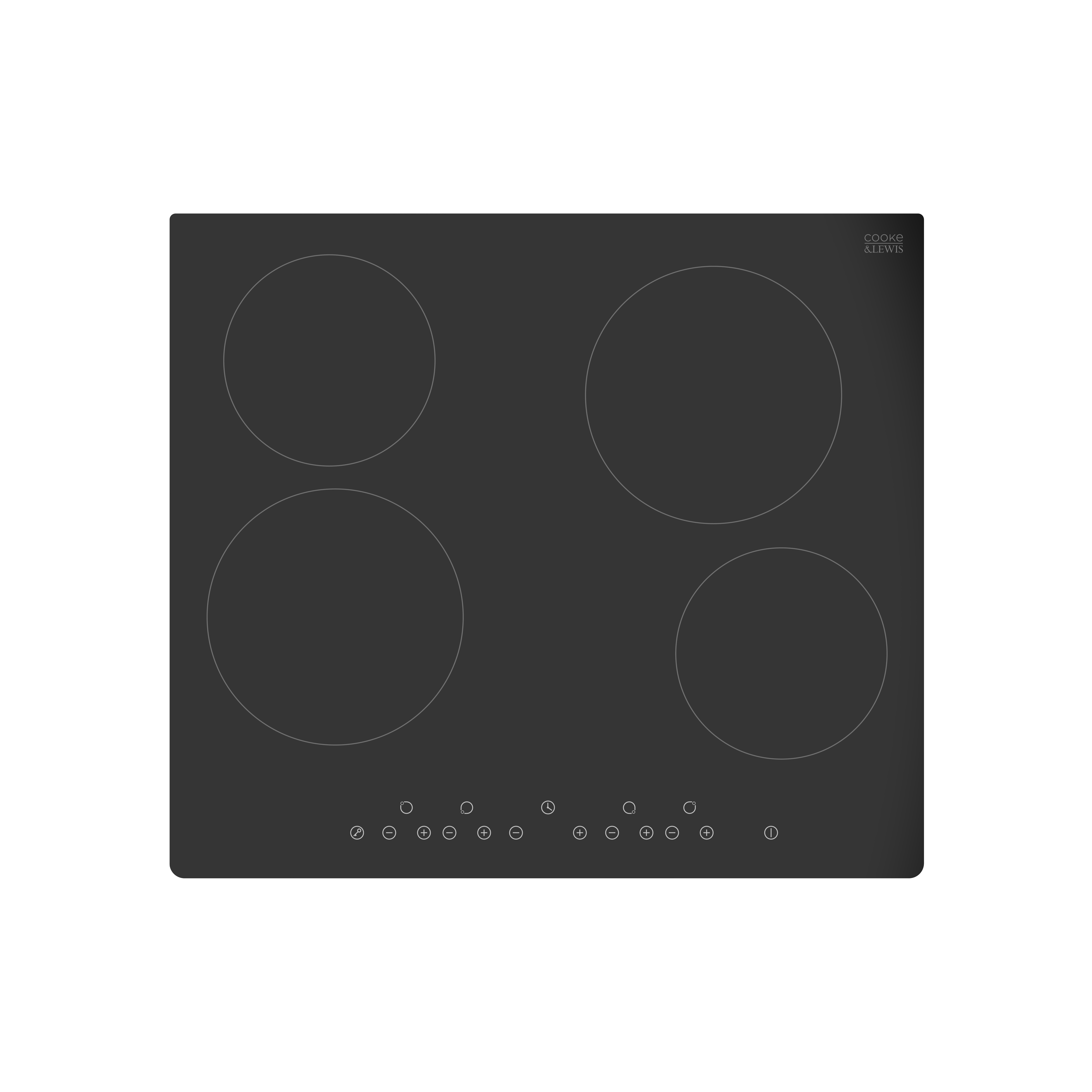 Set plita ceramica si cuptor electric, 66 L, sticla, negru Cooke & Lewis