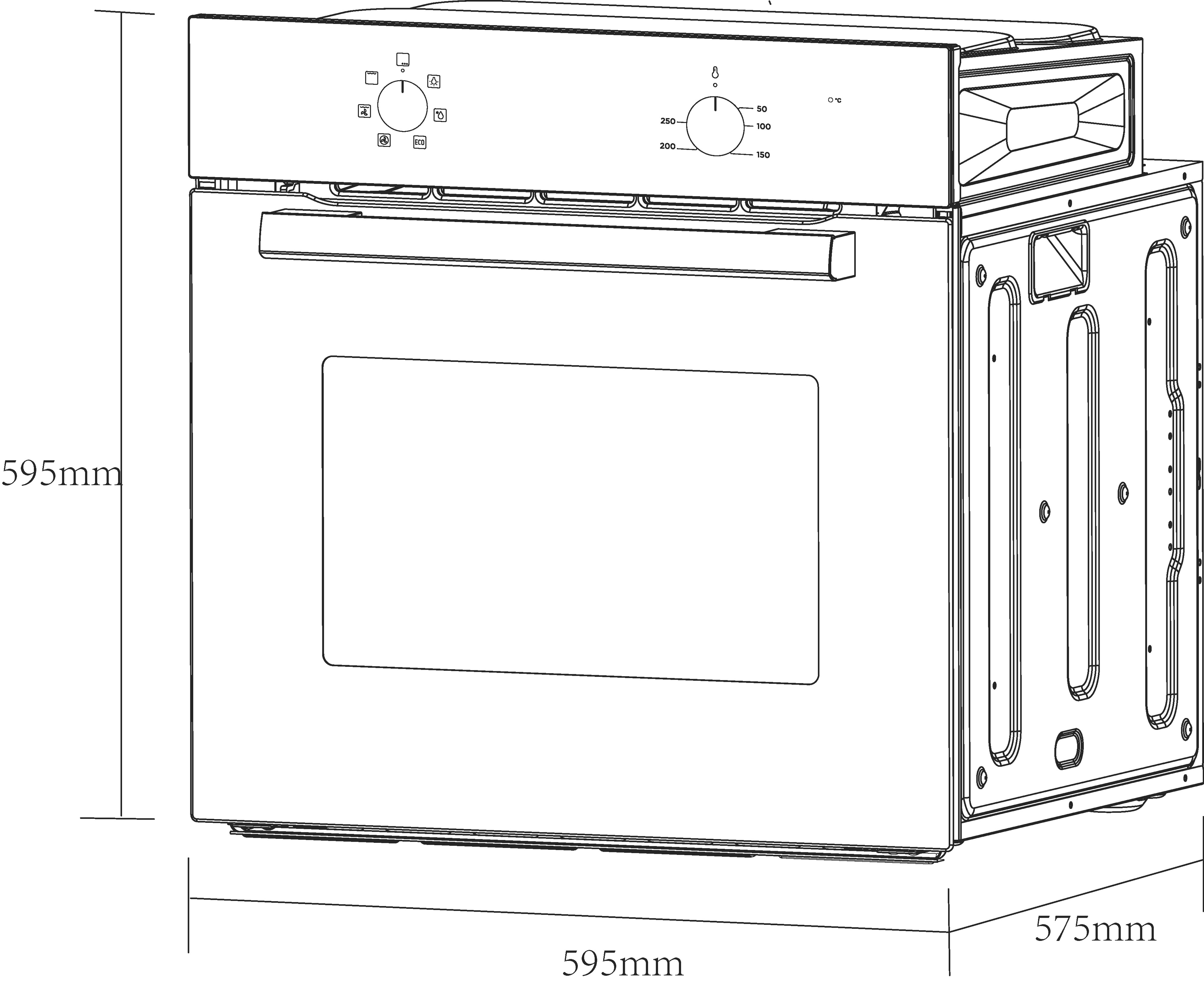 Set plita ceramica si cuptor electric, 66 L, sticla, negru Cooke & Lewis