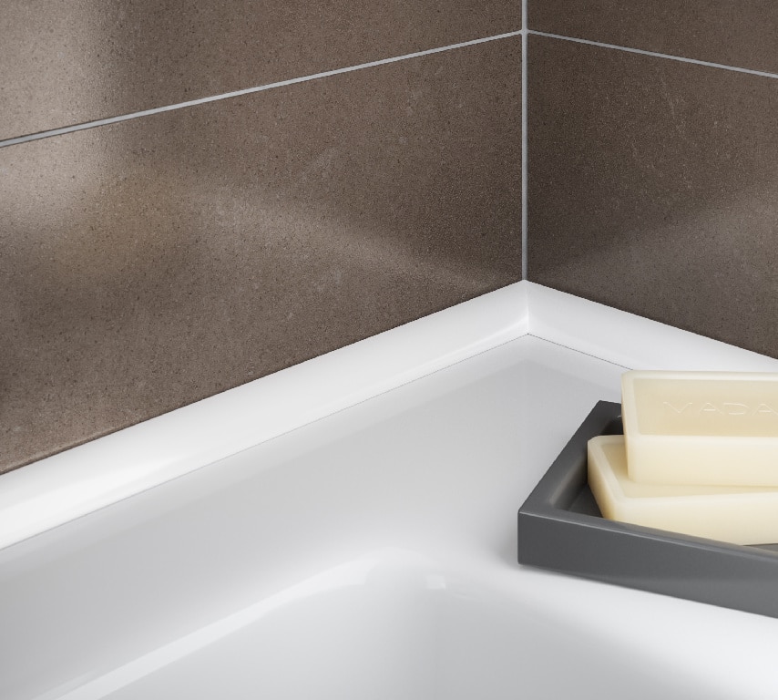 Profil baie PVC, 15 mm, alb cu autoadeziv