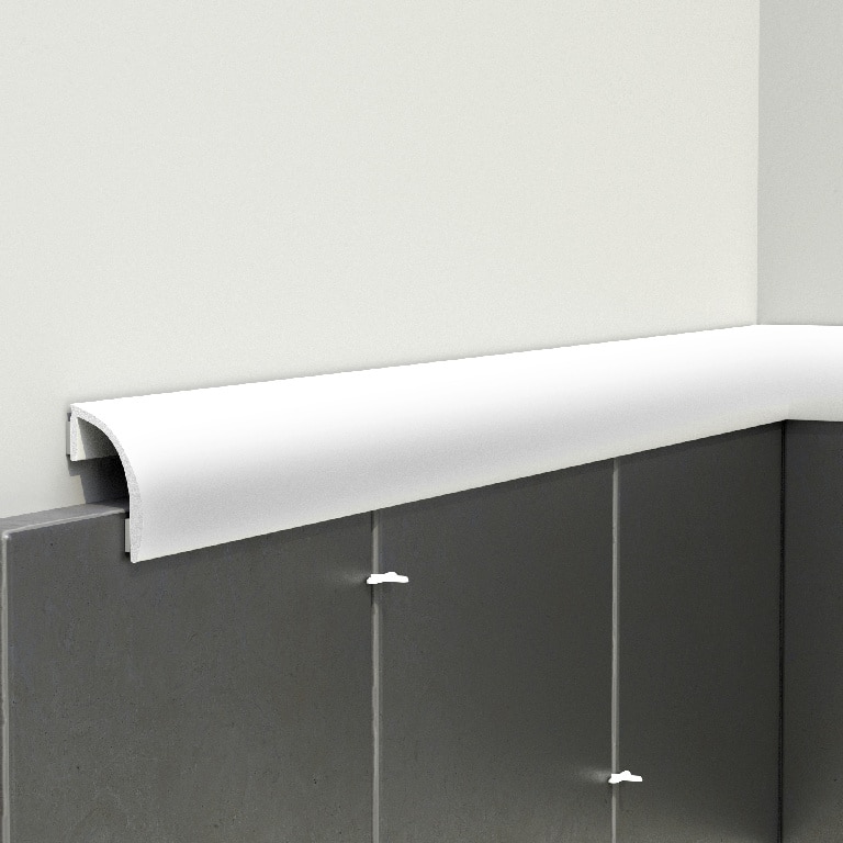 Profil baie curbat PVC, 13 mm, alb autoadeziv