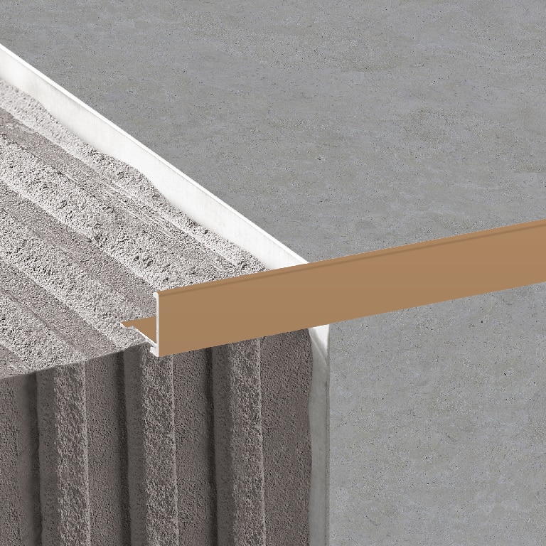 Profil drept, 8 mm, aluminiu, cupru deschis