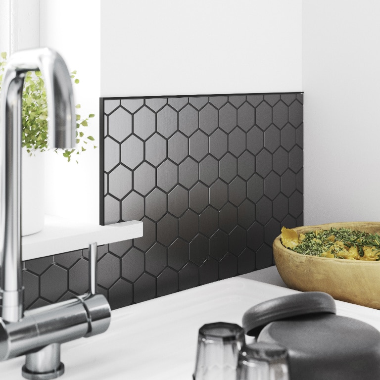 Profil drept, 8 mm, aluminiu, negru