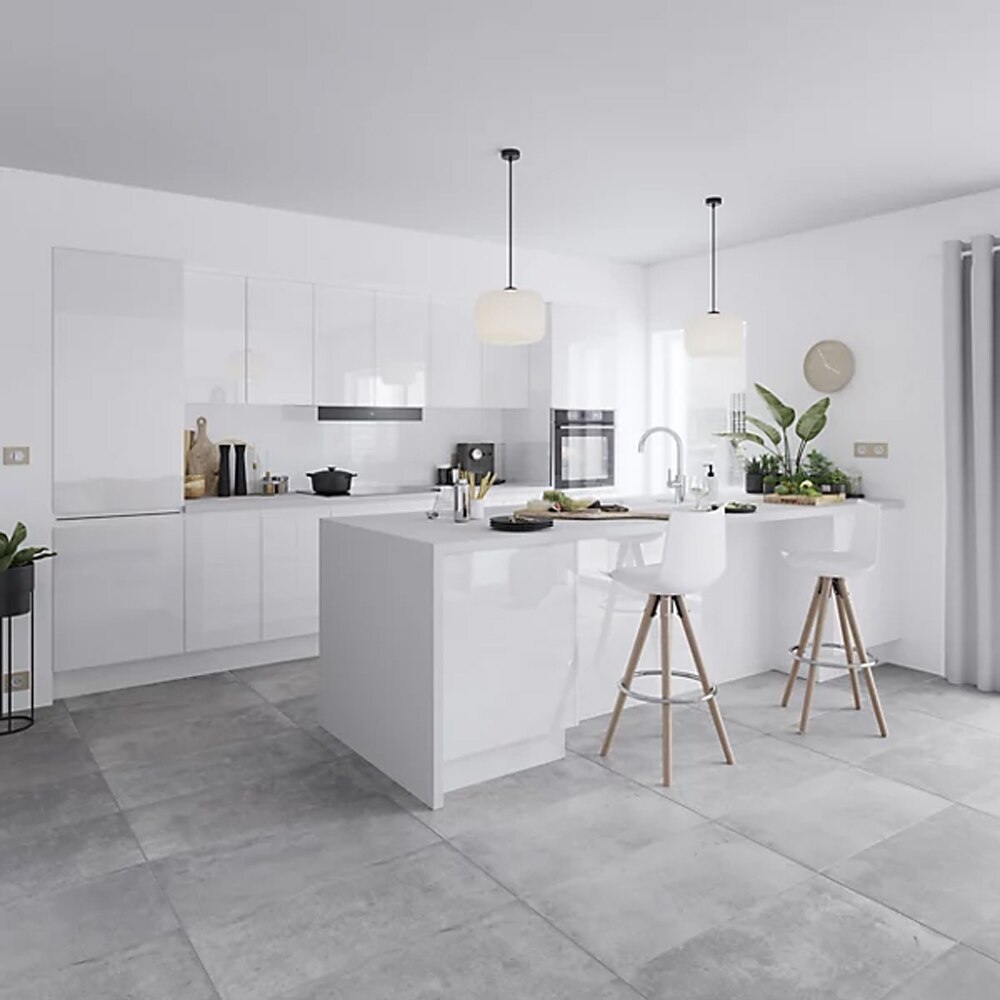 Front usa GOODHOME Garcinia, 44.7 x 71.5 cm, alb lucios