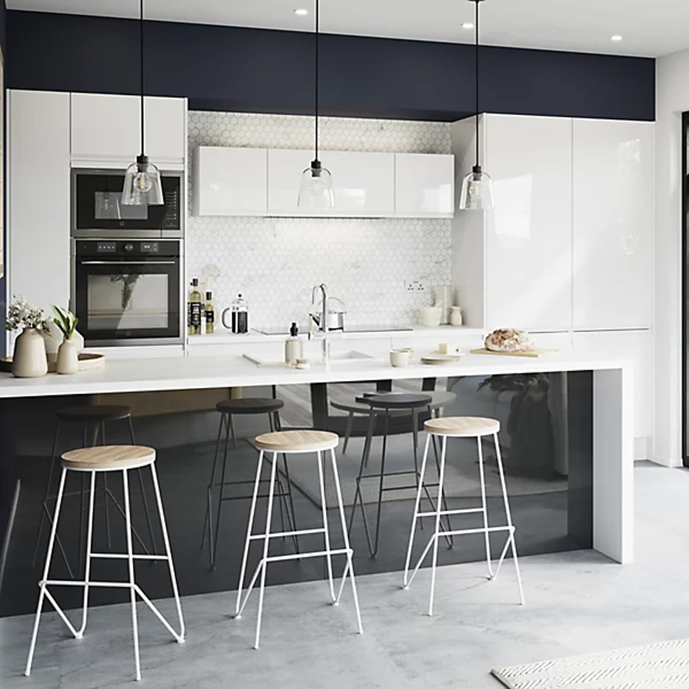 Front usa GOODHOME Garcinia, 44.7 x 71.5 cm, alb lucios