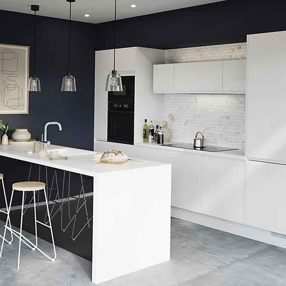 Front usa GOODHOME Garcinia, 44.7 x 71.5 cm, alb lucios