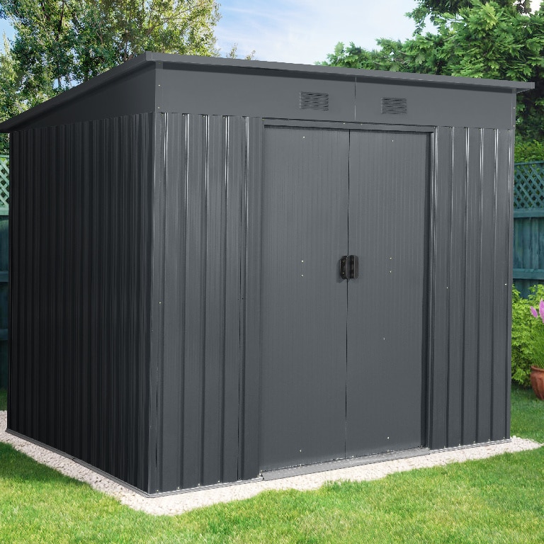 Magazie tip casuta metalica de gradina, gri, 181 X 224 X H 177-199  cm, 4.5 m2   GoodHome