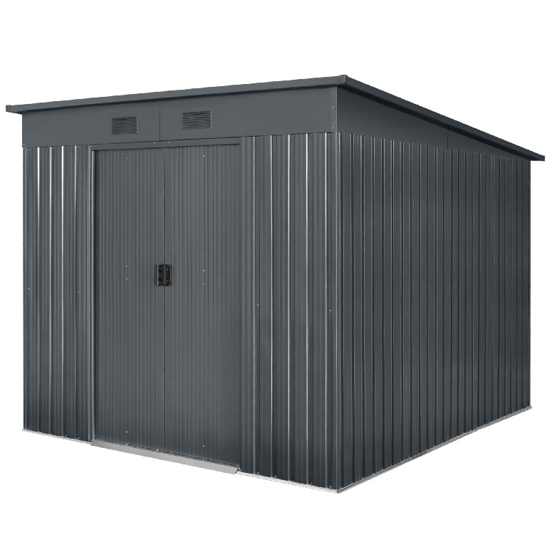 Magazie tip casuta metalica de gradina, 267 X 224 X H177-199 cm, 6.64 mp   GoodHome