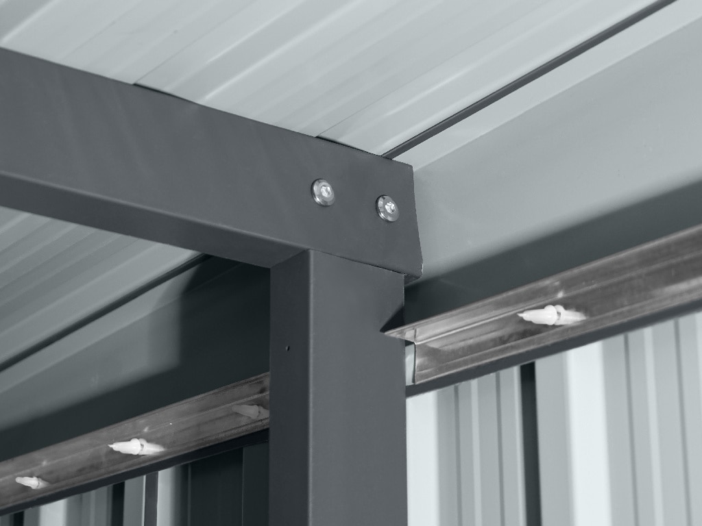 Magazie tip casuta metalica de gradina, 267 X 224 X H177-199 cm, 6.64 mp   GoodHome