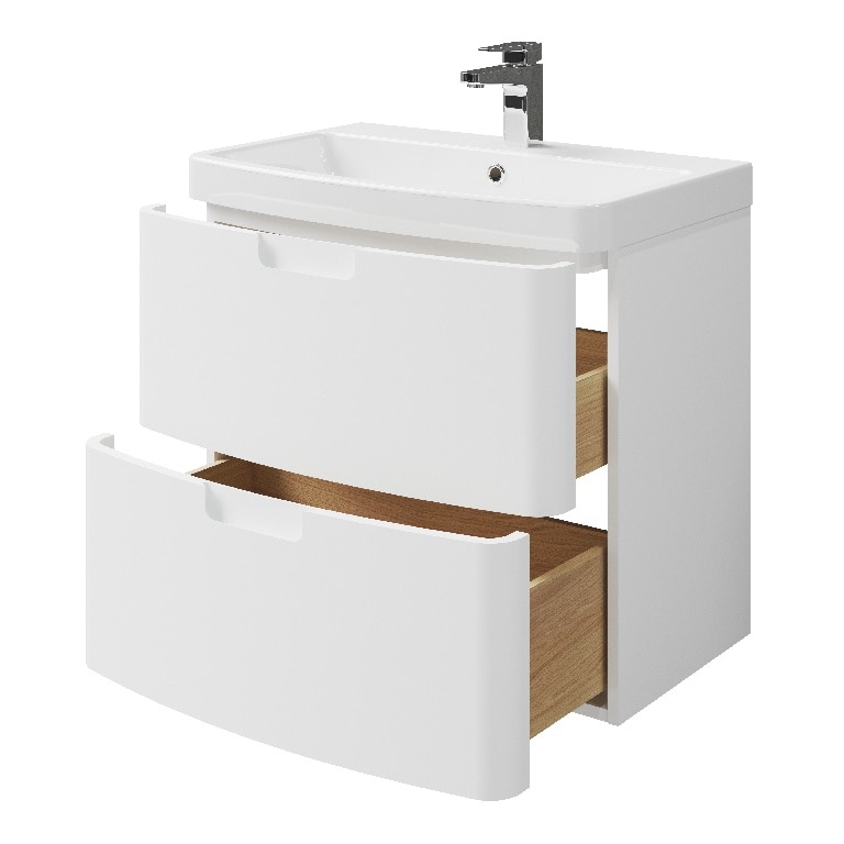 Masca pentru lavoar GOODHOME Himalia, 70 x 60 x 45 cm, PAL si MDF, alb mat