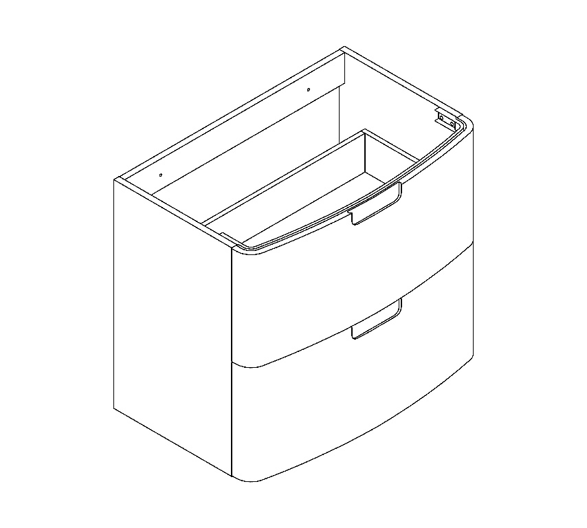 Masca pentru lavoar GOODHOME Himalia, 70 x 60 x 45 cm, PAL si MDF, alb mat