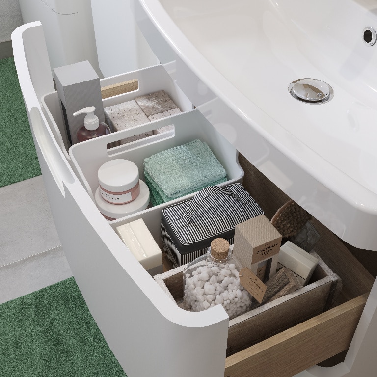 Masca pentru lavoar GOODHOME Himalia, 70 x 60 x 45 cm, PAL si MDF, alb mat