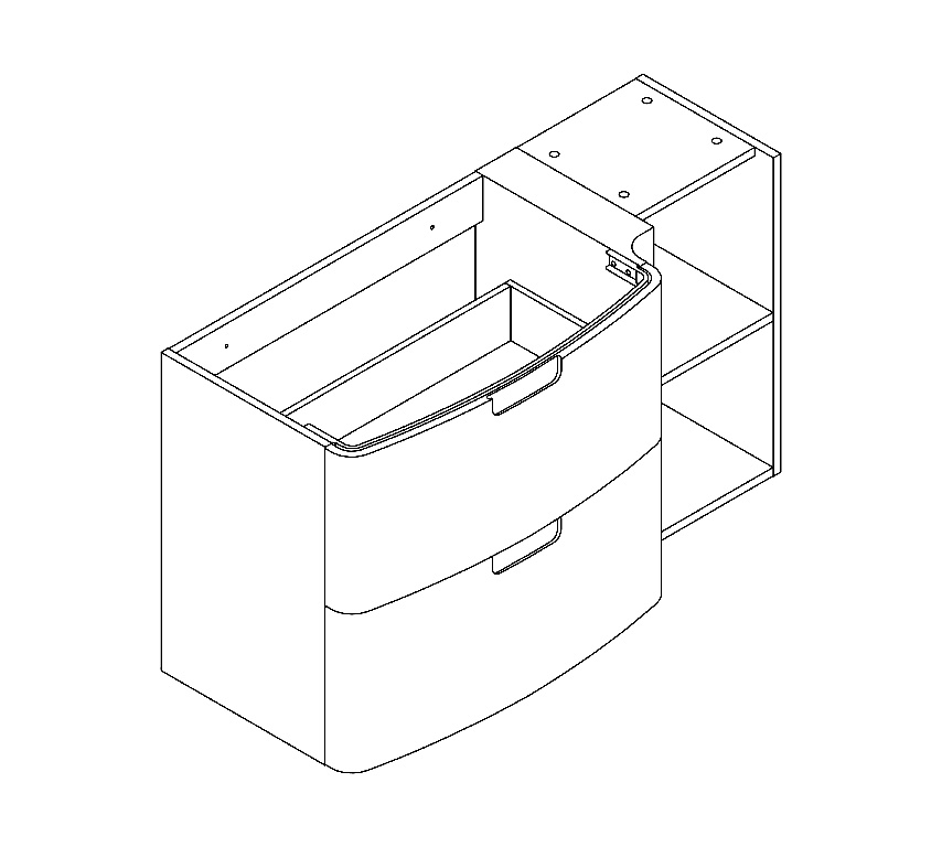 Masca pentru baie suspendata GOODGOME Himalia, 105 x 60 x 45 cm, PAL si MDF, alb