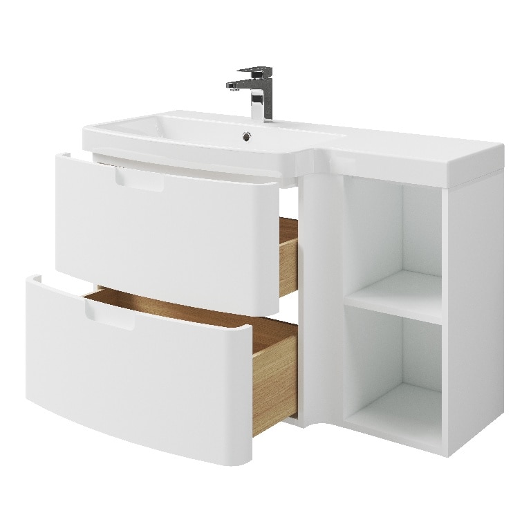 Masca pentru baie suspendata GOODGOME Himalia, 105 x 60 x 45 cm, PAL si MDF, alb