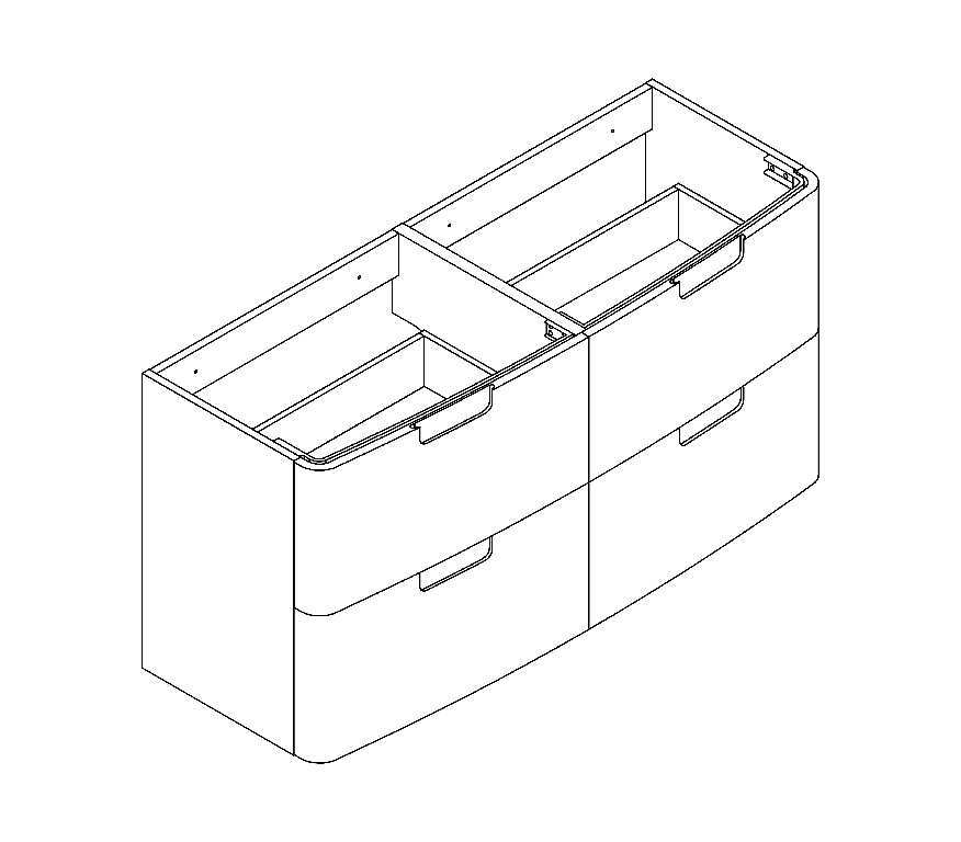 Baza lavoar GoodHome Himalia, 120 cm, alb