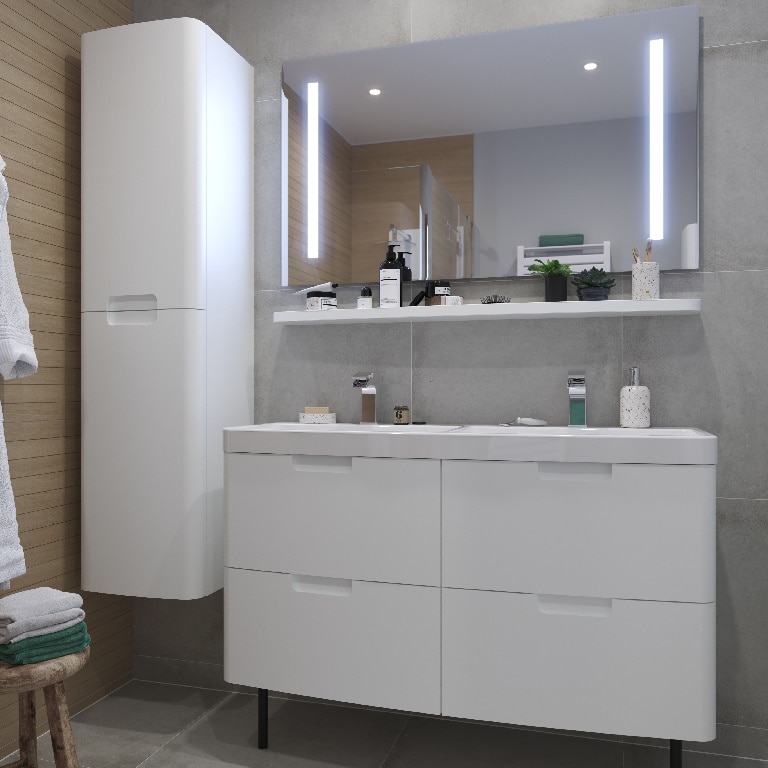 Baza lavoar GoodHome Himalia, 120 cm, alb