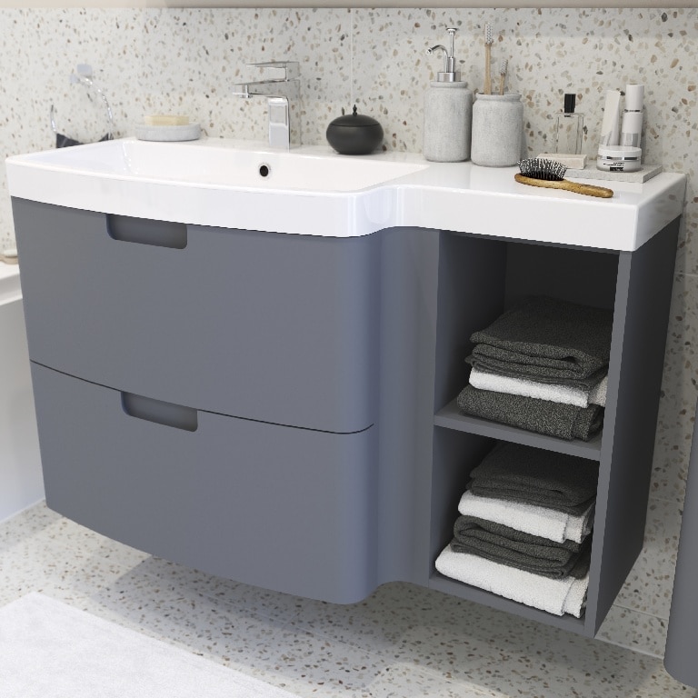 Baza pentru lavoar, suspendata, Gri, 105 x 60 cm  GoodHome Himalia