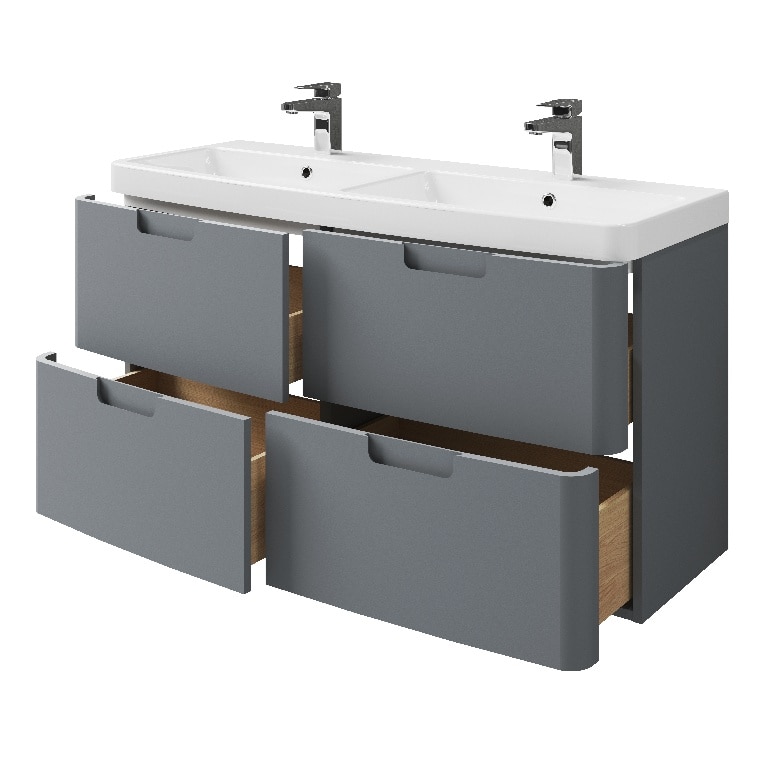 Masca lavoar GoodHome Himalia, 120 cm, gri mat