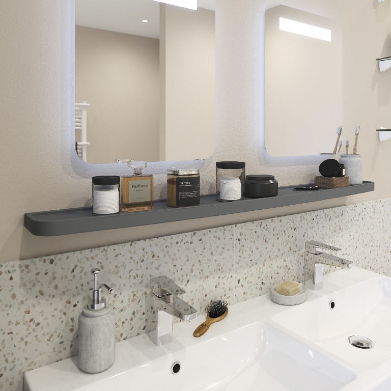 Raft baie GOODHOME Himalia, 120 cm, gri mat