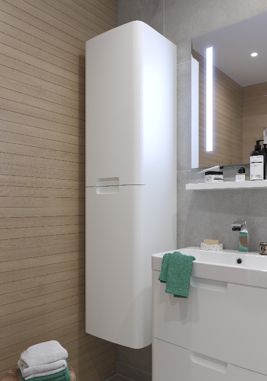 Coloana baie GOODHOME Himalia, 40 x 36 x 160 cm, alb